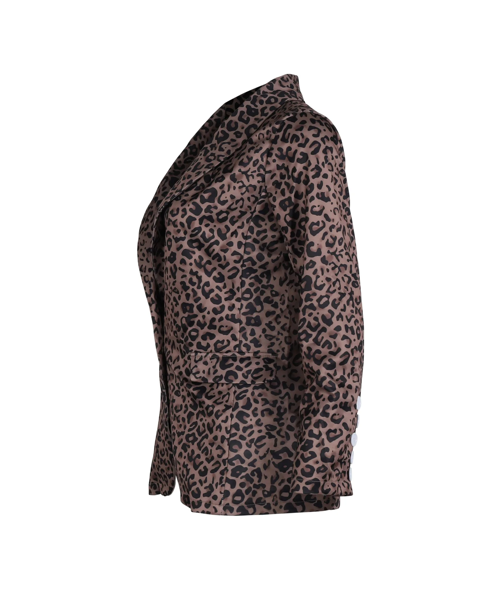 Women's Fashion Lapel Suit Jacket Leopard Cardigan Blazer Office Lady Business Formal Suit Coat Autumn Long Sleeve Slim Jackets