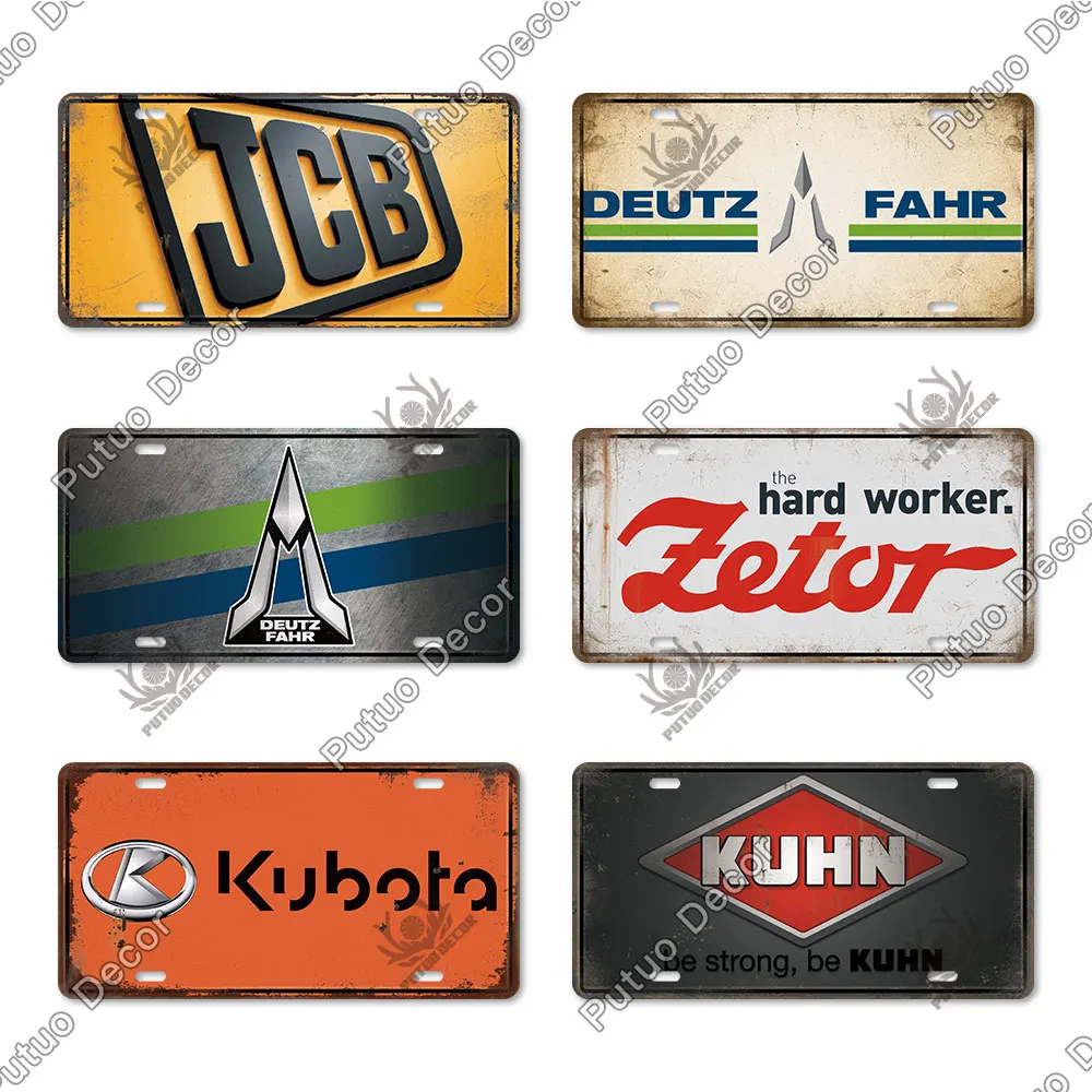 

Putuo Decor Agricultural Machinery Brand Metal Tin Sign License Plate Plaque Vintage Garage Farm Man Cave Home Wall Decoration