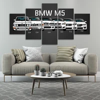 5pcs bmw m3 m5 7 series sports car modular wall art posters canvas hd printed pictures oil paintings for living room home decor