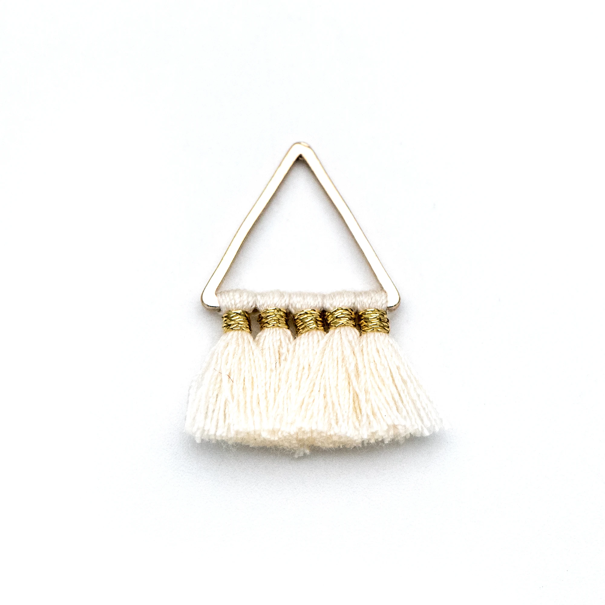 6 шт треугольные Подвески с кисточками хлопковые для сережек бежевый (FB-018-12) |