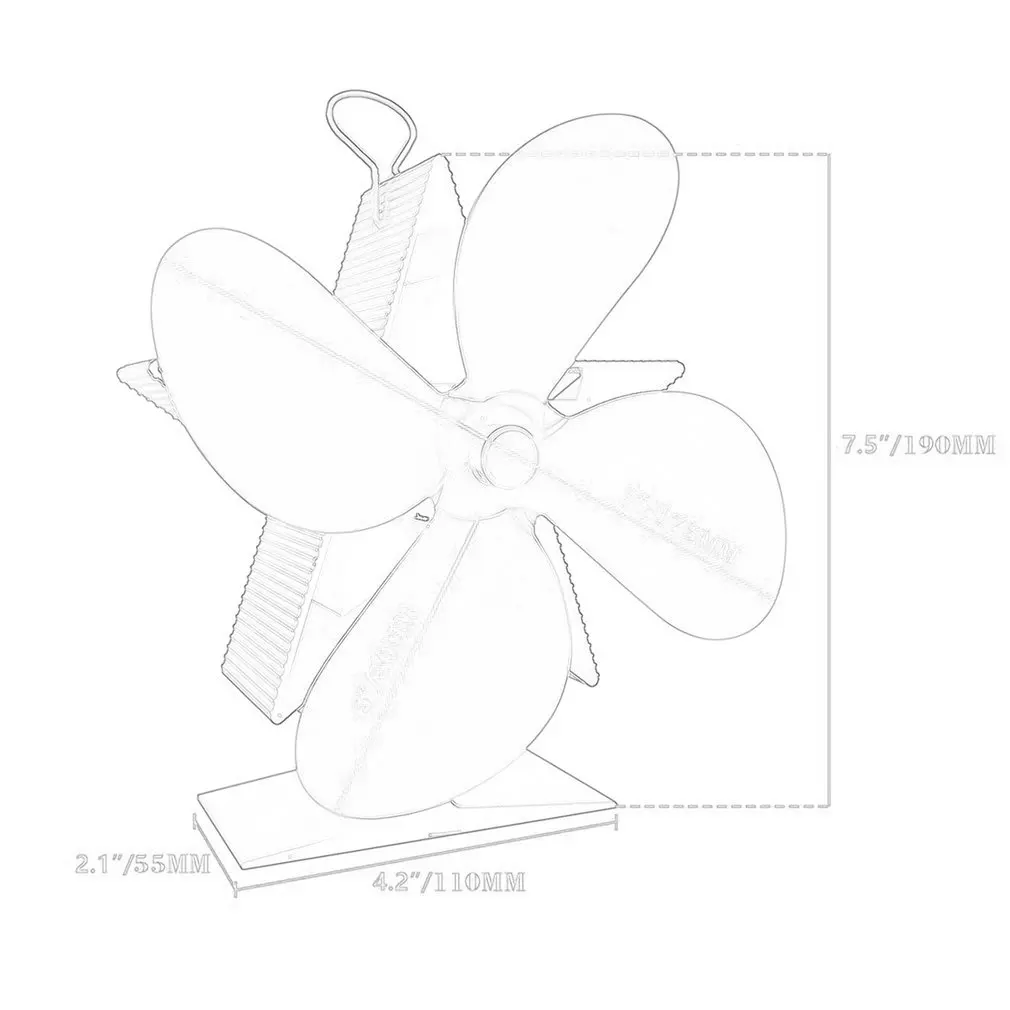 

Fireplaces Stove Fan, 4 Blades Heat Powered Stove Fan for Wood/Fireplace- Silence Operation, Efficient Heat Distribution
