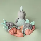 Универсальный вязаный костюм в стиле динозавра сто дней, детская одежда ручной работы для фотосъемки, аксессуары для малышей, костюм для новорожденных