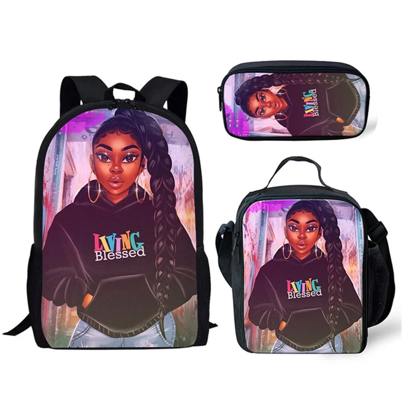 

Children School Bags for Kids Black Girl Magic Melanin Poppin Prints Book Bag Teenagers Backpack Mochila 2021
