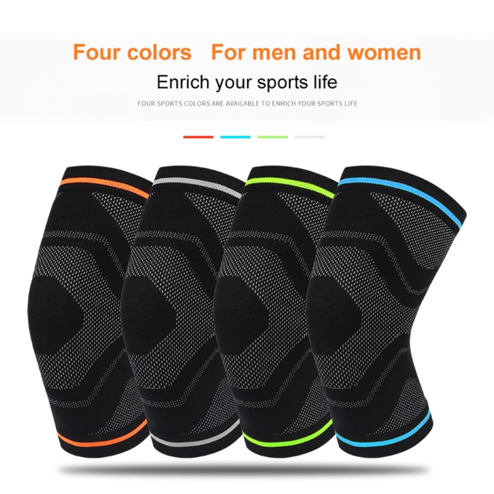 

1pc Knee Pad Sleeve Thermal Knit Compression Leg Support Bandage Protector For Running Jogging Hiking Football Soccer