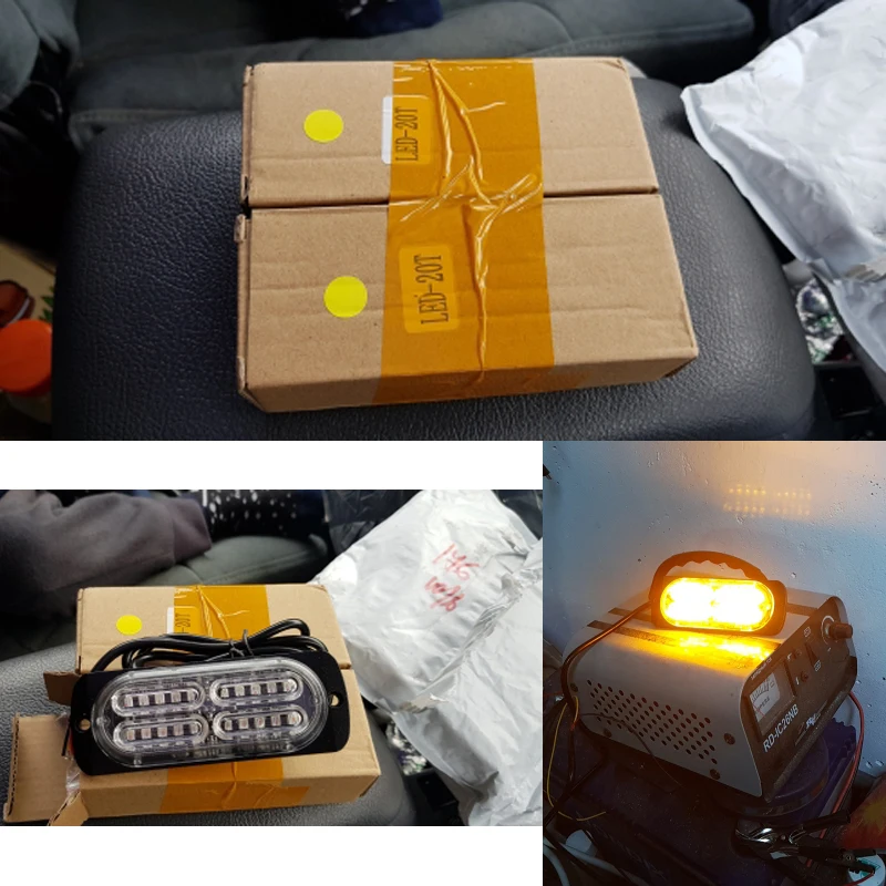 

MZORANGE Ultra-thin Emergency Side Strobe Warning Flashing Light High Power Waterproof 12V-24V 20 LED Car Truck Motorcycle