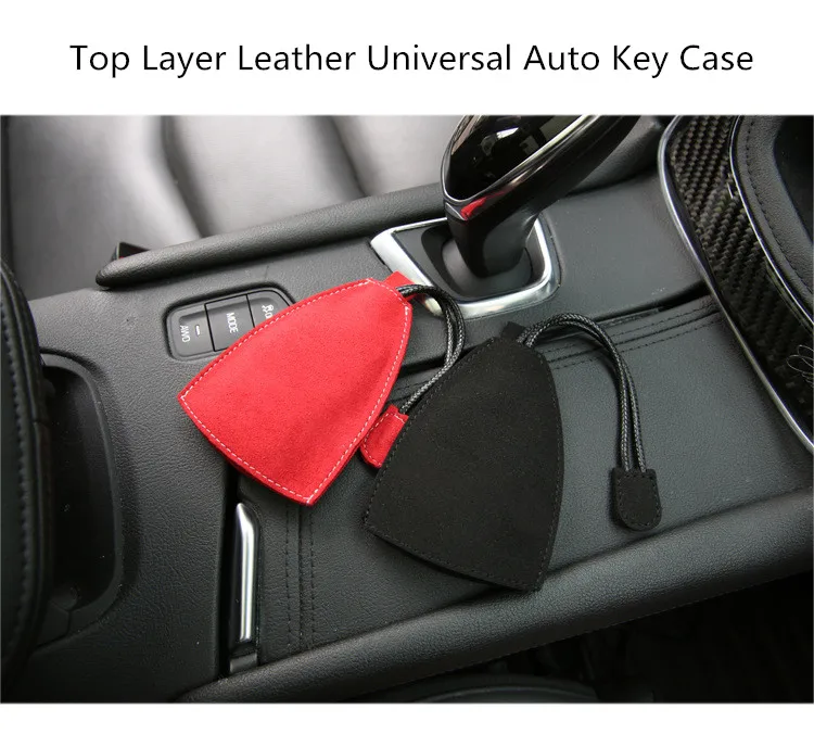 Top Layer Leather Universal Auto Key Case with High Quality Suede Car Wallet for LADA Volvo Lotus SAAB Ssangyong Jaguar KIA | Автомобили и