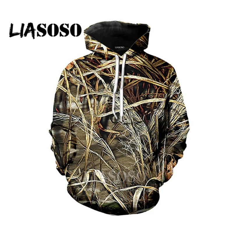 

Liasoso Fashion Hoodies Hat Coat Animal Anime Sweatshirt 3D Print Men Tree New Women Funny Green And Grey Hunt Hoodies