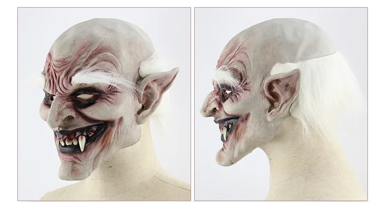 

Environmental Latex Mask White eyebrow old demon devil vampire mask Halloween prop Masquerade Party Cosplay mask Carnival a0251