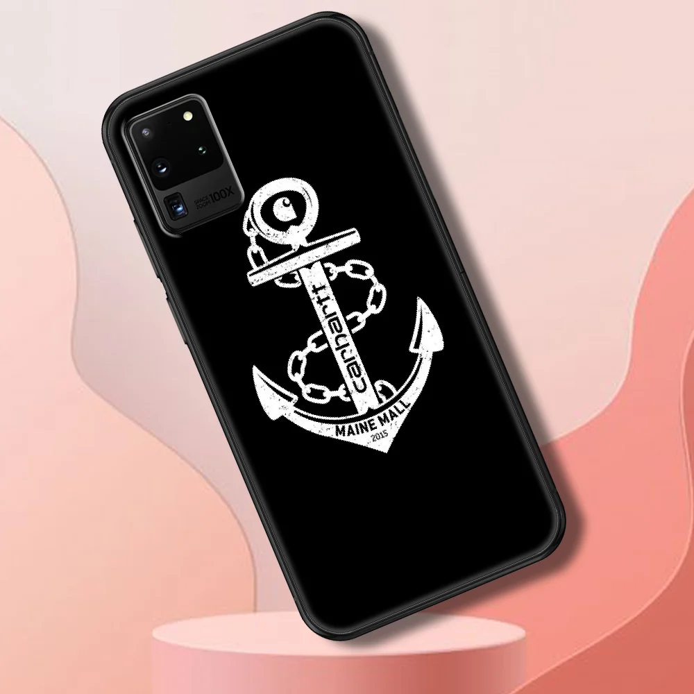 

designer famous carharttes brand Phone case For Samsung Galaxy Note 4 8 9 10 20 S8 S9 S10 S10E S20 Plus UITRA Ultra black luxury