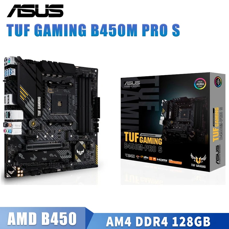 Billig Buchse AM4 Asus TUF GAMING B450M-PRO S Motherboard M.2 CrossFireX DDR4 128GB PCI-E 3,0 DVI Desktop AMD B450 Placa-Mãe AM4 Gaming