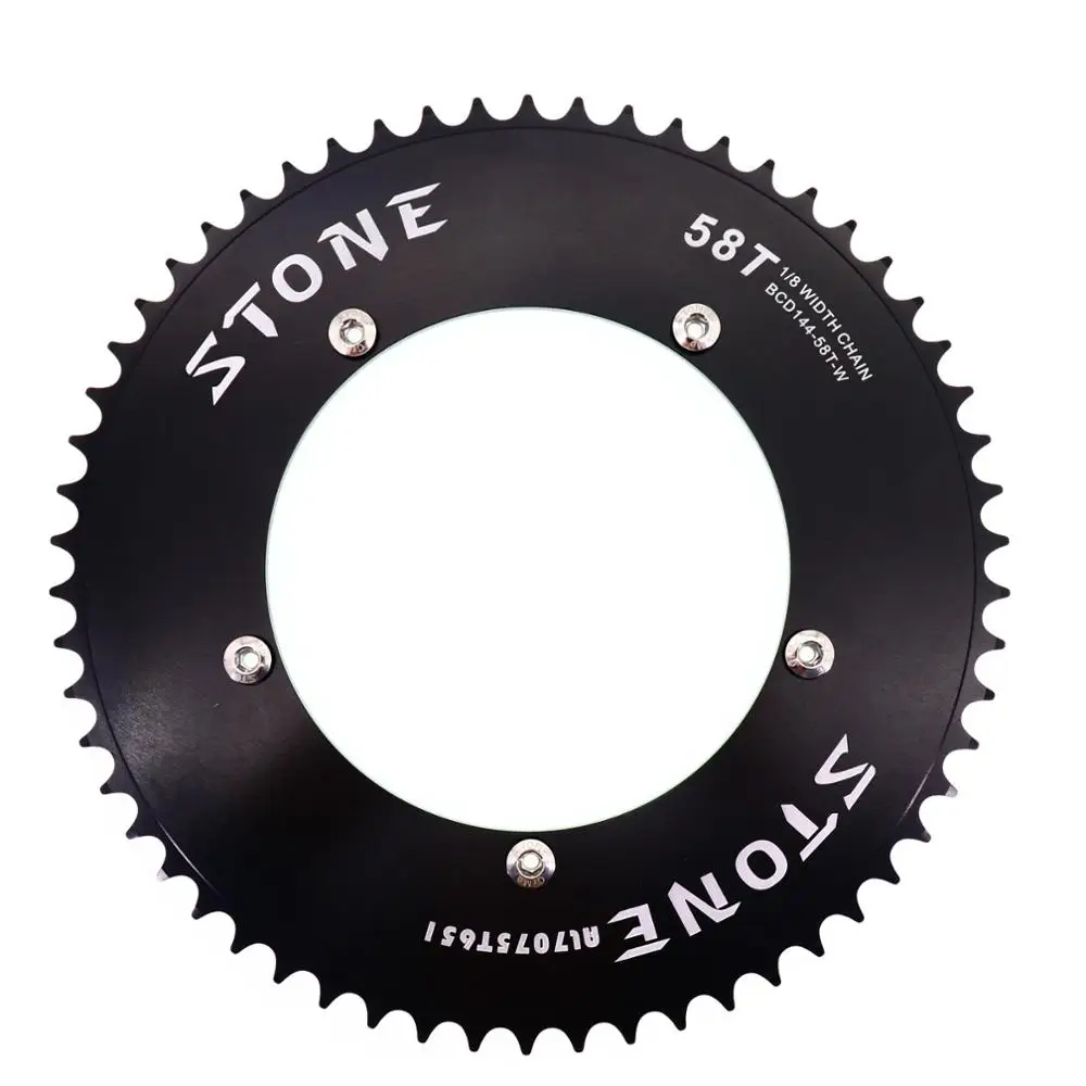 Stone 144 BCD Aero Chainring Fixed gear Track Bike Fixie Round 42T 46T 47T 48T 50T 52t 54 57t 58t 59 60t зуб 144bcd ChainWheel