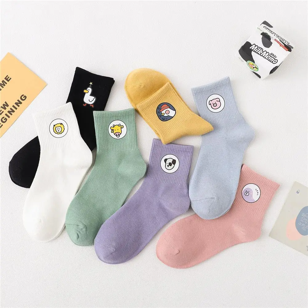 

New Sports Socks Middle Socks Cute Socks Cotton Animal Print Cartoon