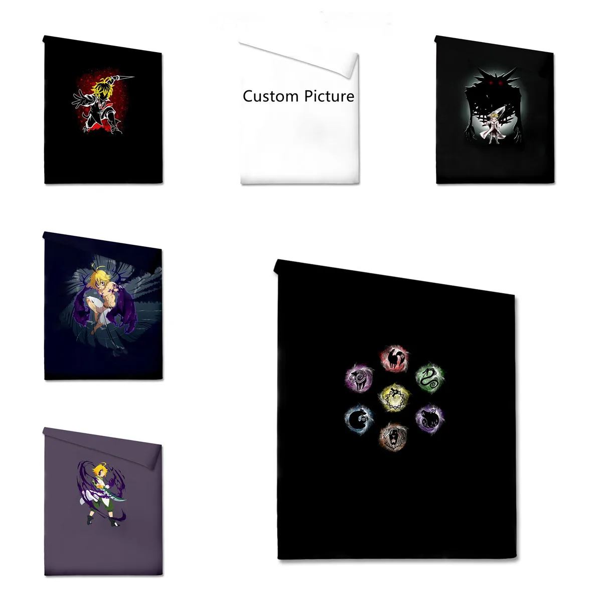 

Anime DIY Custom Bedding Sets The Seven Deadly Sins Bed Quilt Duvet Cover Home Textile Home Decor Bedclothes Milk Silk Material