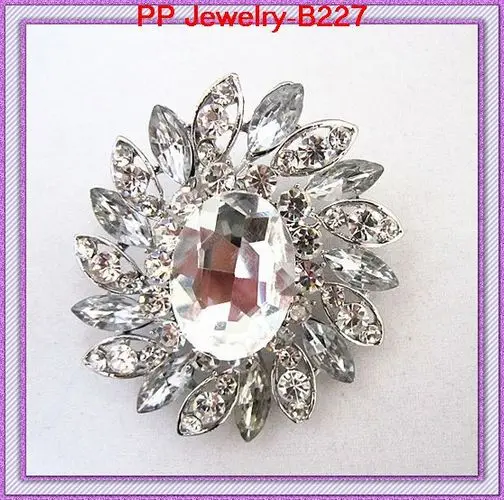 Лидер продаж роскошная Свадебная огромная стеклянная брошь в виде цветка с