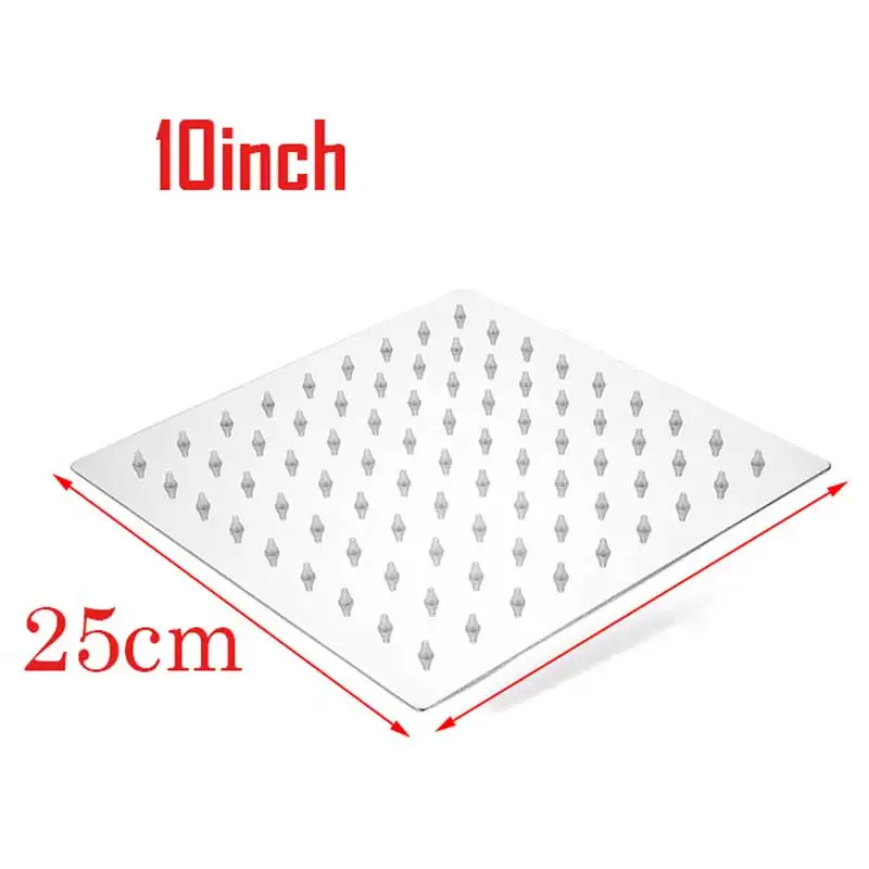 

SHBSHAIMY Chrome 20'' Square Rainfall Bathroom Shower Head Set Brass 10 12 16'' Ceiling Mounted Bathtub Shower Head