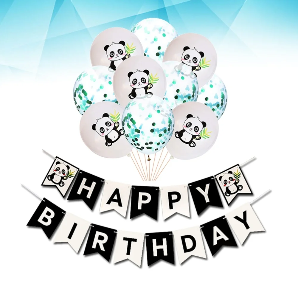 Воздушные шары в виде панды блестящие из латекса с конфетти набор воздушных