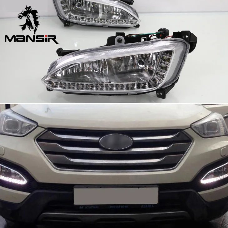 Светодиодный дневной светильник для Hyundai Santa Fe IX45 2013 2014 2015 Водонепроницаемый