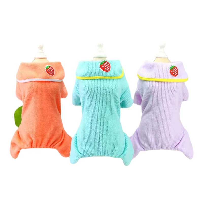 

Winter Warm Pet Clothing Yorkie Pitbull Dog Clothes Wool Four-legged Home Pajamas Kitten Outfit Puppy Sweater Coat Dog Costumes