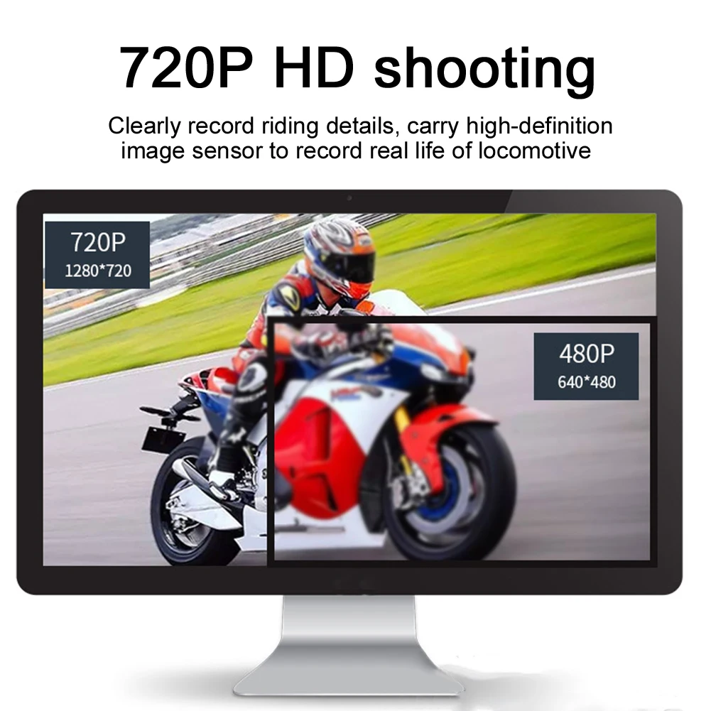 

3inch Video Recorder Dual Cameras Parking Monitoring Function With LED Indicator Motorcycle DVR HD Display G Sensor ABS Portable