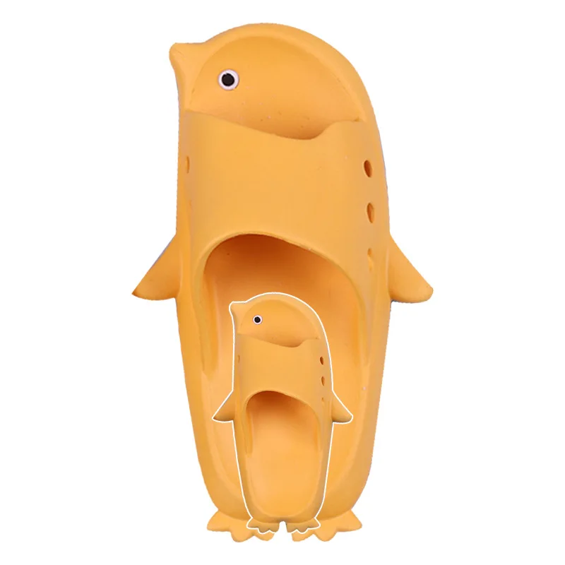 

2021 New Parent-child Sandals and Slippers for Men and Summer Cute Cartoon Penguin EVA Children's Bathroom Slippers for Girls