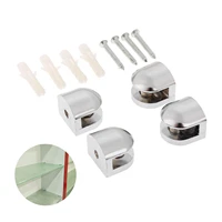 4pcsset space glass clips adjustable wall mounted glass shelf clamp bracket 5 6mm glass thickness holder 20mm x12mm x19mm
