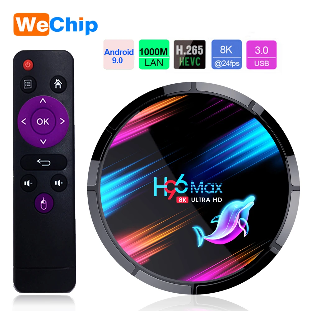 Приставка Смарт-ТВ H96 MAX X3 Android 9 0 4 + 128 ГБ | Электроника