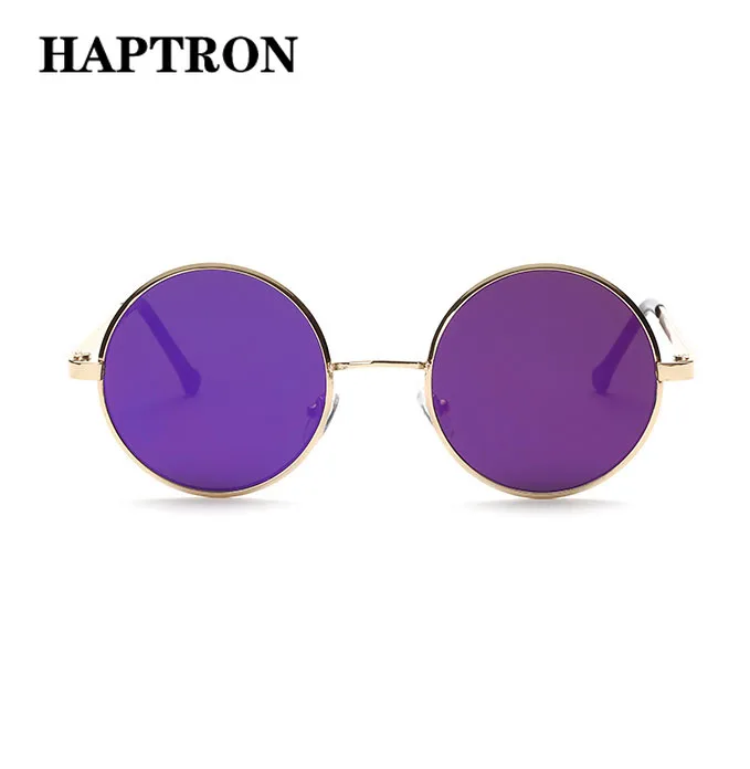 HAPTRON винтажные Круглые Солнцезащитные очки женские брендовые ретро желтые