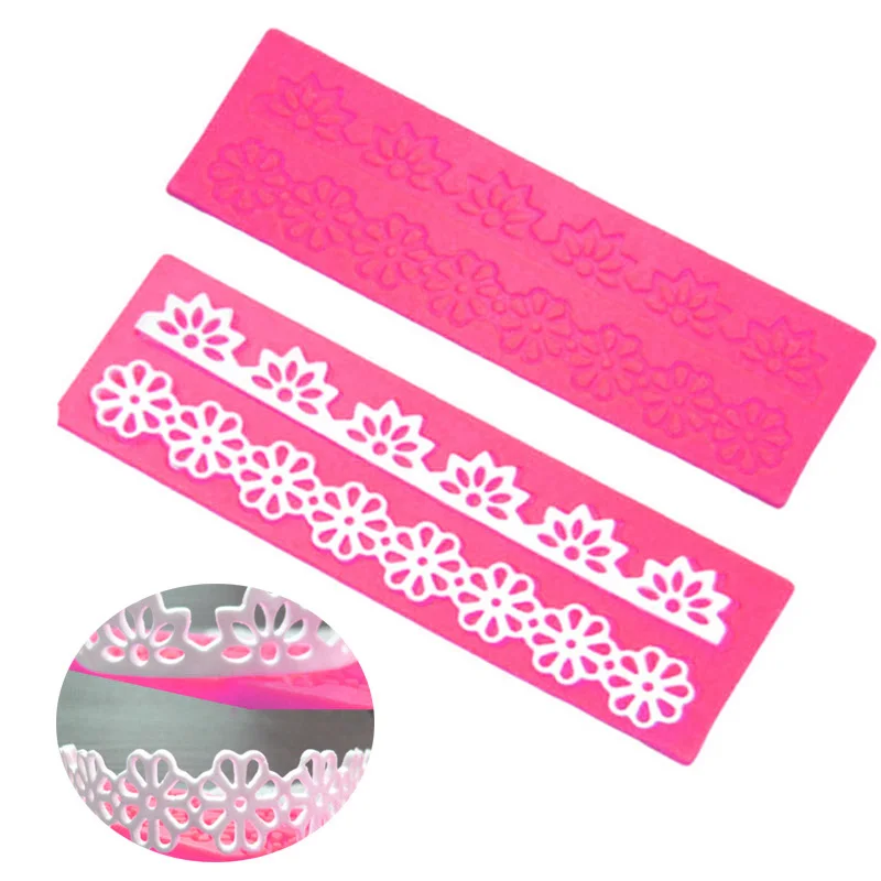 Милый кружевной силиконовый сахарный коврик для выпечки инструмент украшения