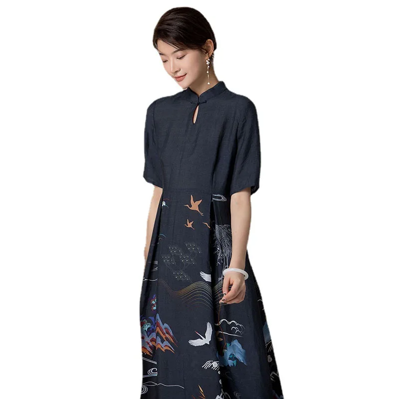 

Ramie 2021 summer new design Nanyou high end women's dress