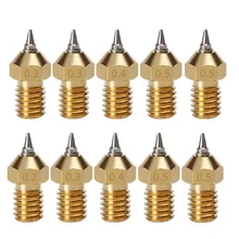 Mega 20Sets 10Sets M6 V5 V6 E3D Nozzle Removable Stainless Steel Tips  0.2/0.3/0.4/0.5mm 3D Printer Parts Hotend Threaded 1.75mm