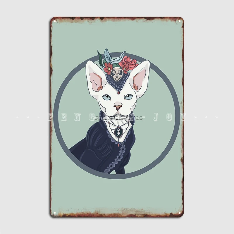

Викторианский металлический постер с котенком вампира, клубный Декор для дома и гостиной, жестяной постер с знаком