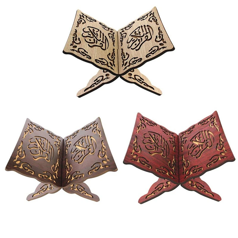 

2PCS High‑Quality Wooden Islamic Book Shelf for Home Quran, Cookbook, Painting Books Practical Home Decoration