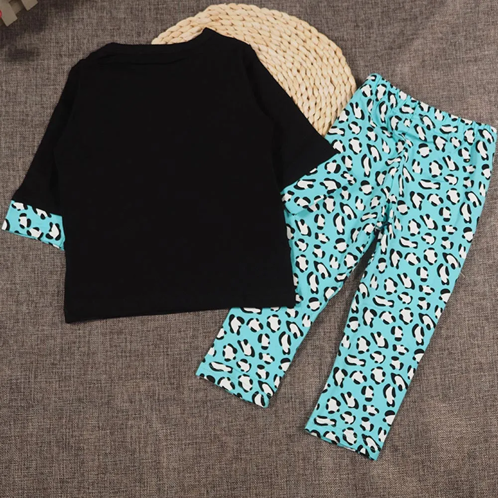 

2PCS Toddler Infant Kids Baby Girls Lovely Outfits T shirt Tops Dress Long Pants Casaul Clothes Sets Drop Shipping 2021 Summer #