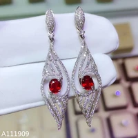 kjjeaxcmy boutique jewelry 925 sterling silver inlaid natural ruby womens earrings support detection fine