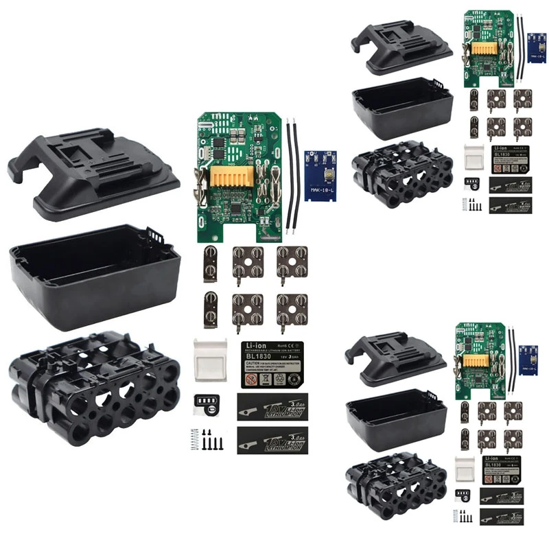 

BL1830 Li-Ion Battery Case Charging Protection Circuit Board Box For Makita 18V Label LED Battery Indicator