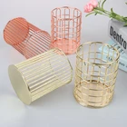 Настольный держатель для ручек INS, металлический чехол для школы и офиса, настольный карандаш-органайзер под золото и розовое золото, домашний декор, Хранение Косметики