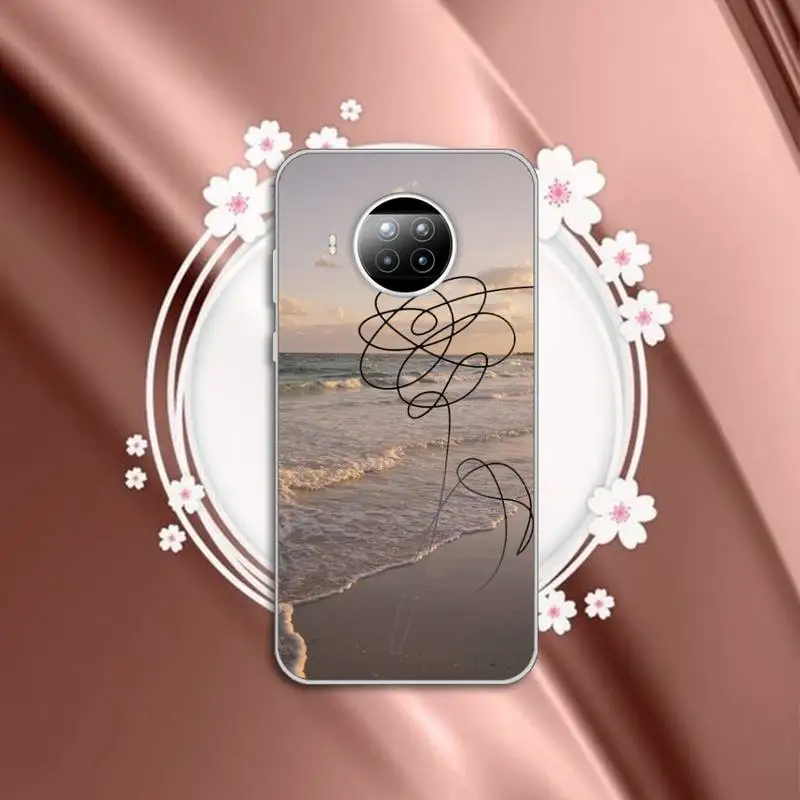 

Phone Case Transparent for Xiaomi mi Redmi note 10 t 8 9 pro lite 11 Samsung S 8 9 10 20 love heart sea wave