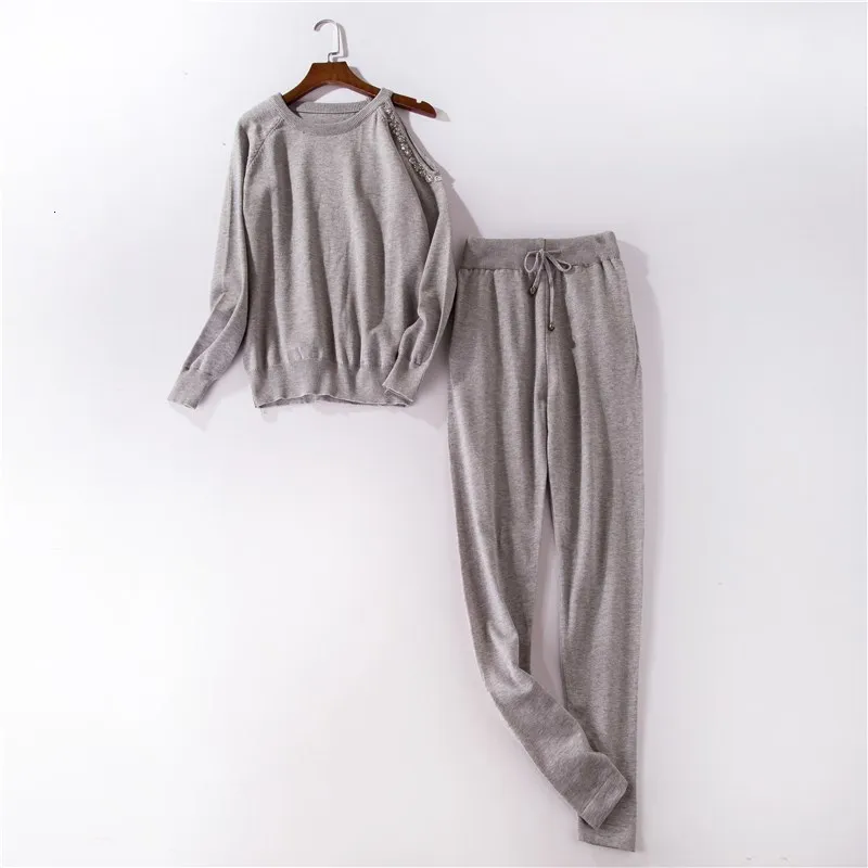 Женский модный свитер повседневный Трикотажный костюм из 2 предметов со