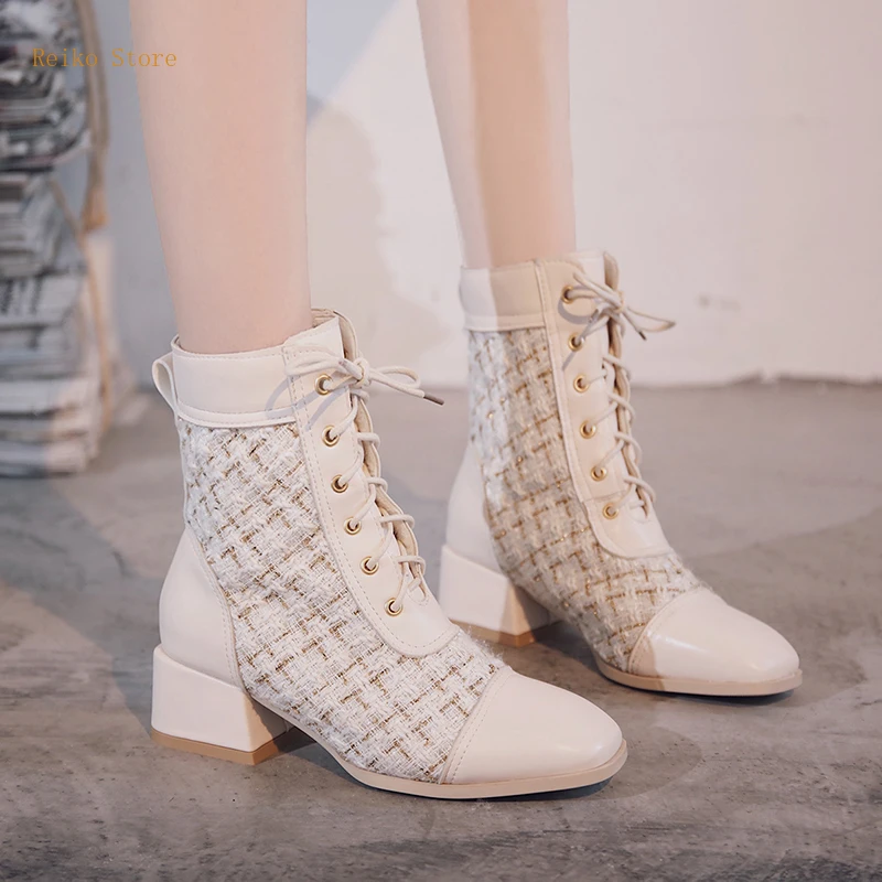 

Female Boots Boots Korean Style Fashionable Fashionable Warm Non-Slip Mid Heel Chunky Heel Suede Short Boots Summer 2020