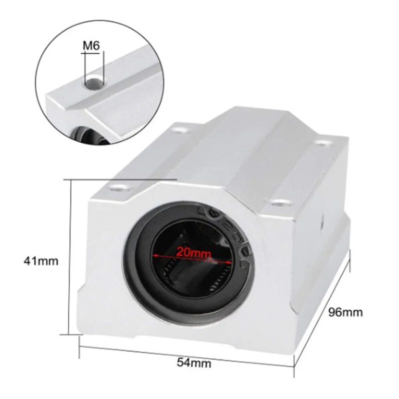 

2Pcs SCS20LUU 20mm Long Type Linear Ball Bearing Block,Bush Pillow Block Linear Shaft