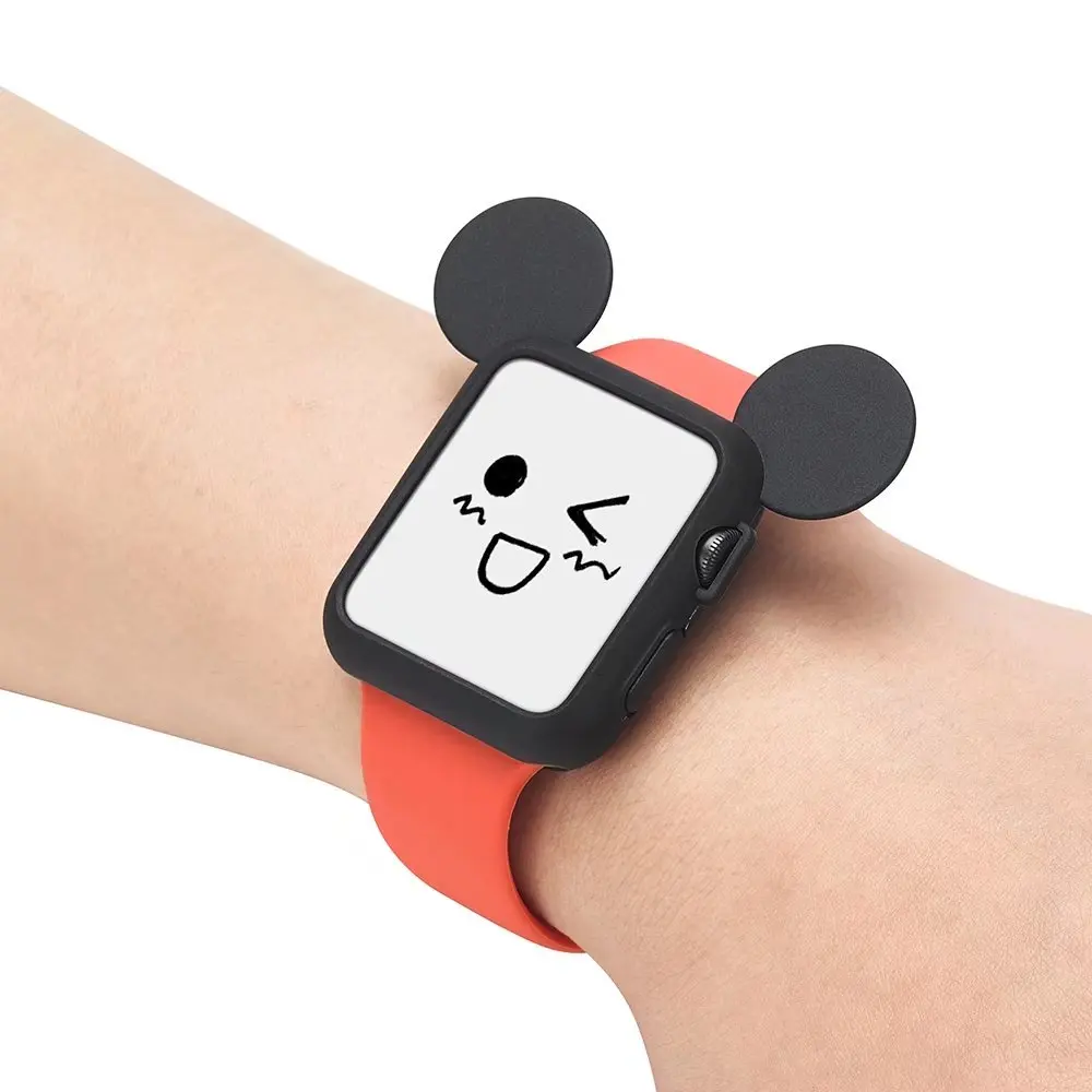 Прекрасный силиконовый чехол с Микки для Apple Watch, чехол серии 4 44/40 мм, Мягкий защитный чехол с рисунком для iWatch 3 2 1 38 мм 42 мм