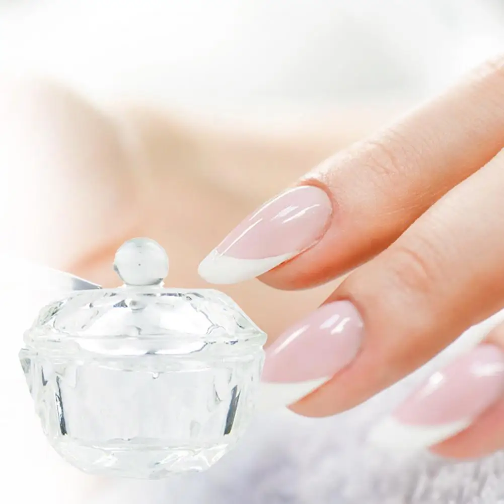 

Clear Nail Art Dish Durable Manicure Care Tools Octagon Design for Art Powder Dappen Dish Liquid Dappen Dish