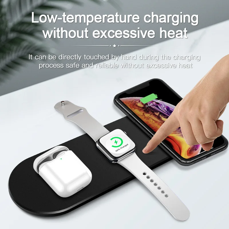 Умное Беспроводное зарядное устройство Три в одном для IPhone IWatch AirPod умное