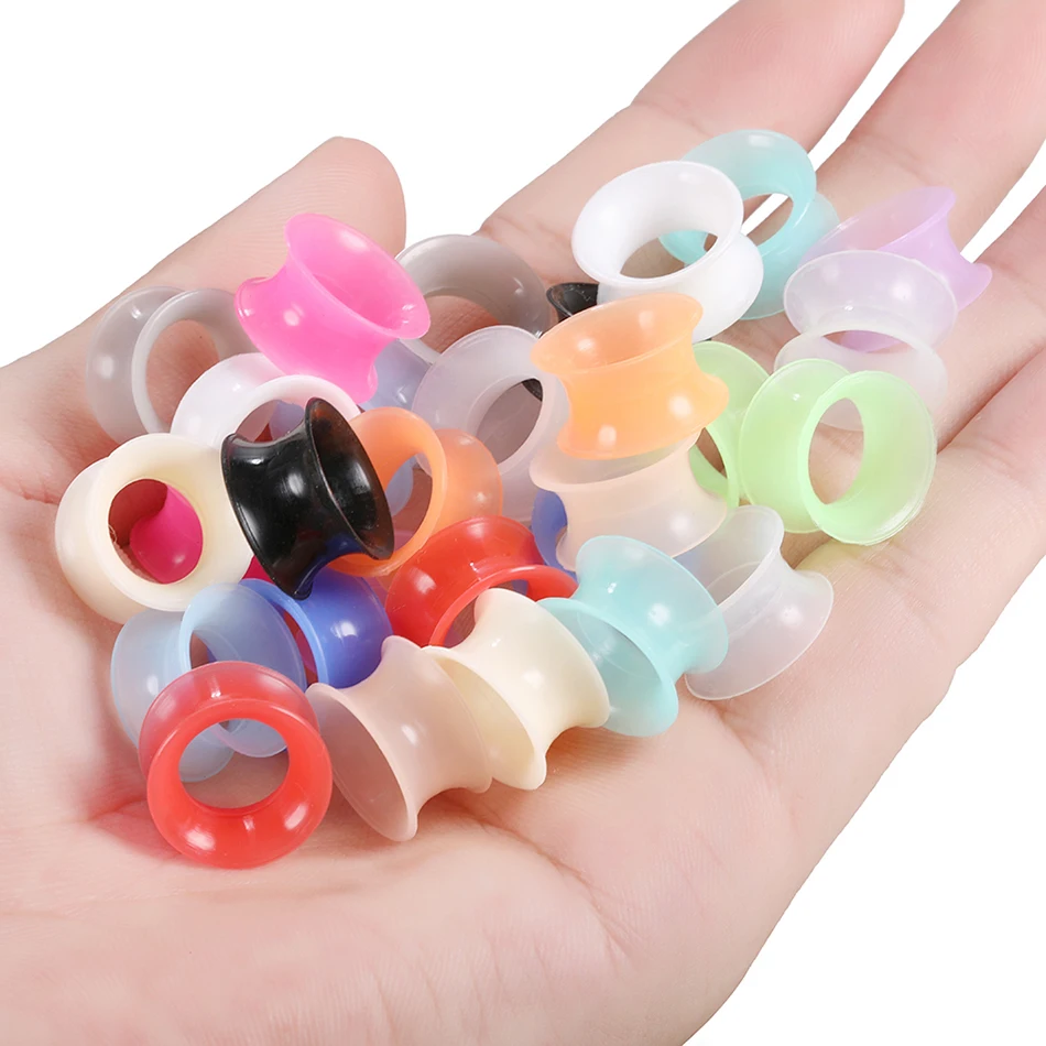 

30Pcs/lot Mixed 15 Colors Ear Plugs And Tunnels Ear Piercings Earlets Screwed Earring Expander Ear Gauges Body Jewelry Piercing