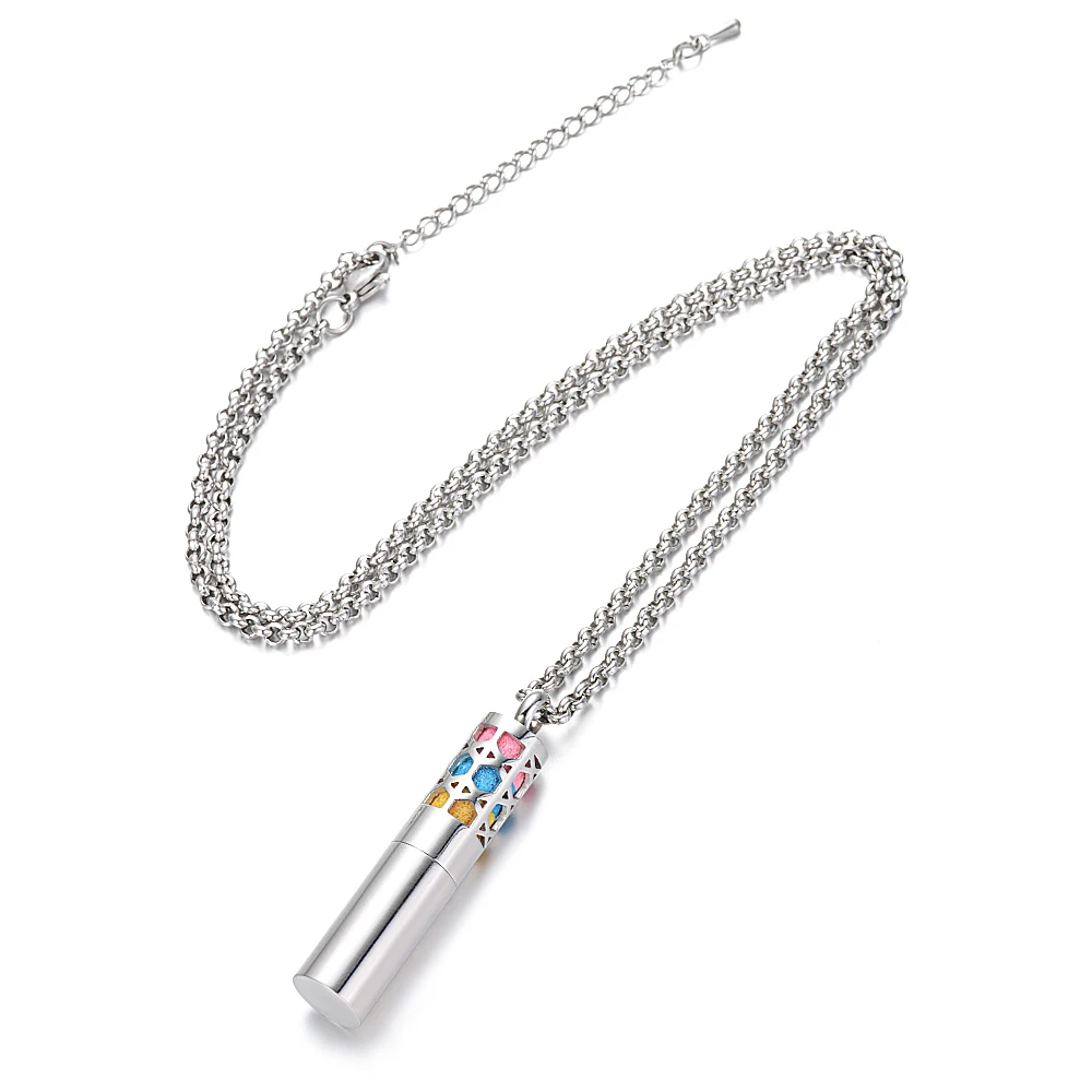 Ароматерапия Ожерелье с диффузором и контейнер 2 в 1 из нержавеющей стали виде