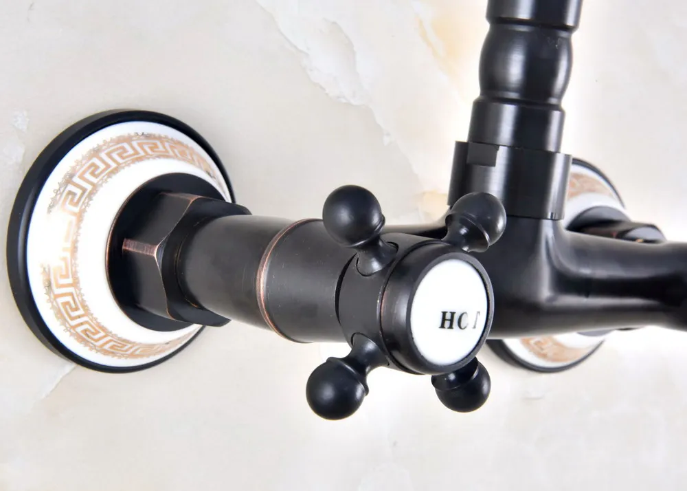 Черный Масло втирают античная латунь ванная комната кухонная раковина смеситель