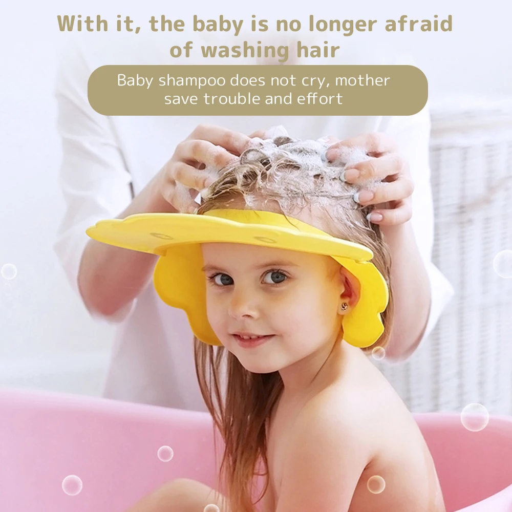 

Baby Shower Cap Adjustable Hair Wash Bath Infant Ear Protect Cap Hat for Baby Shampoo Shield Children Bathing Shower