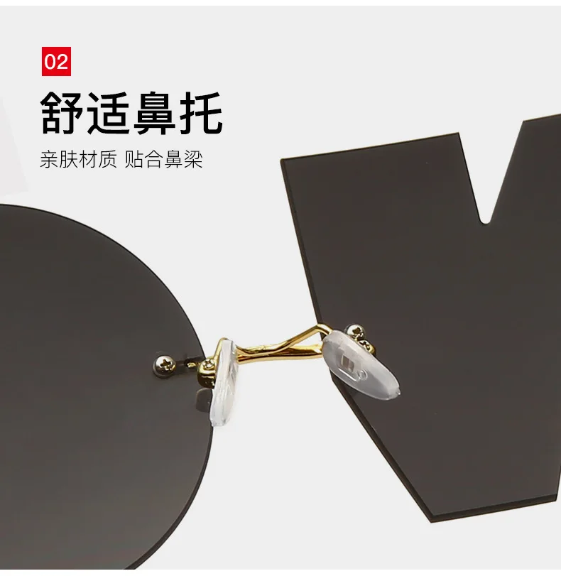 

Rainbow Sun Glasses 2020 Fashion Gradient Sunglasses Women Men Personality Rimless Eyewear Luxury Eyeglasses UV400