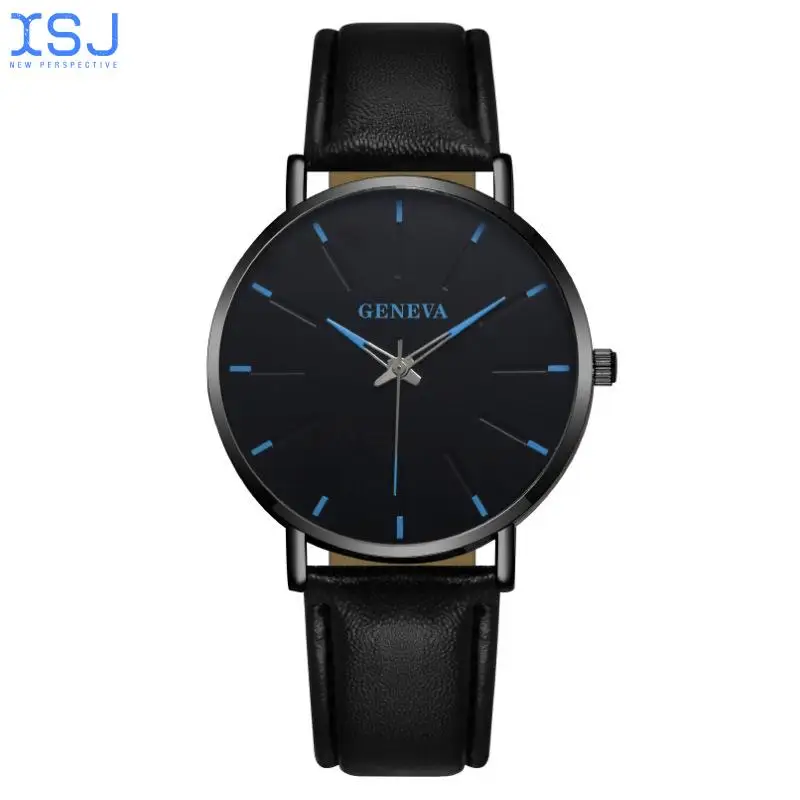 

Popular Style Personalized Fashion Simple Fashion Blue Needle Geneva Men's Watch Men's Watch Belt Quartz Watch