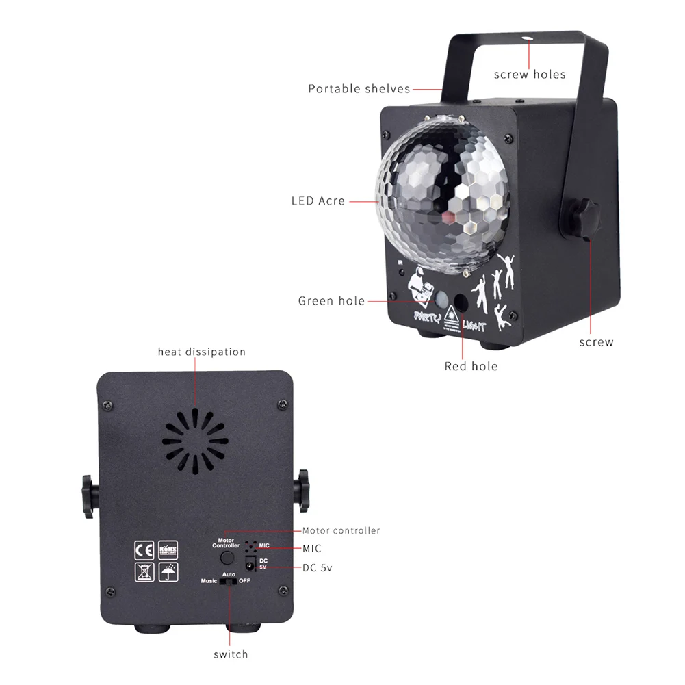 60 узоров СВЕТОДИОДНЫЙ Магический шар лазеры светильник сценический KTV бар